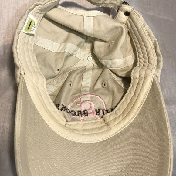 Garth Brooks Hat World Tour 2014 Country Music Tan with Pink Cap Hook & Loop OS - Picture 7 of 8